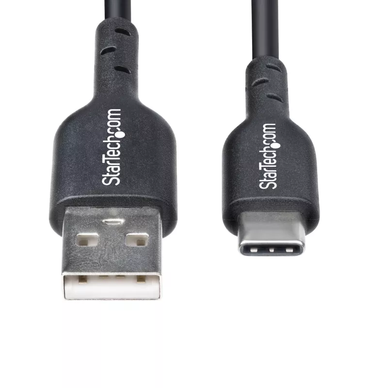 StarTech.com 1 m USB-A į USB-C įkrovimo ir sinchronizavimo laidas, 3A, USB 2.0, TPE apvalkalas - juoda