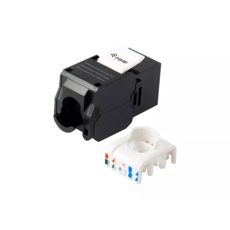 Equip Cat.6A Neekranuotas Keystone Jack Toolfree, RJ-45, LSA, Juodas