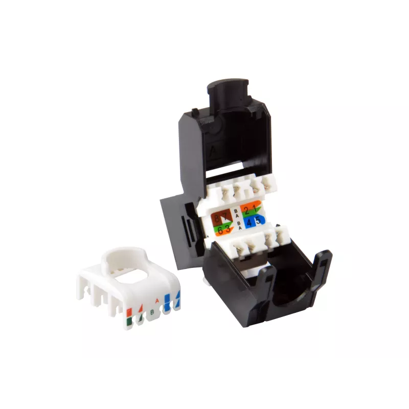 Equip Cat.6A Neekranuotas Keystone Jack Toolfree, RJ-45, LSA, Juodas