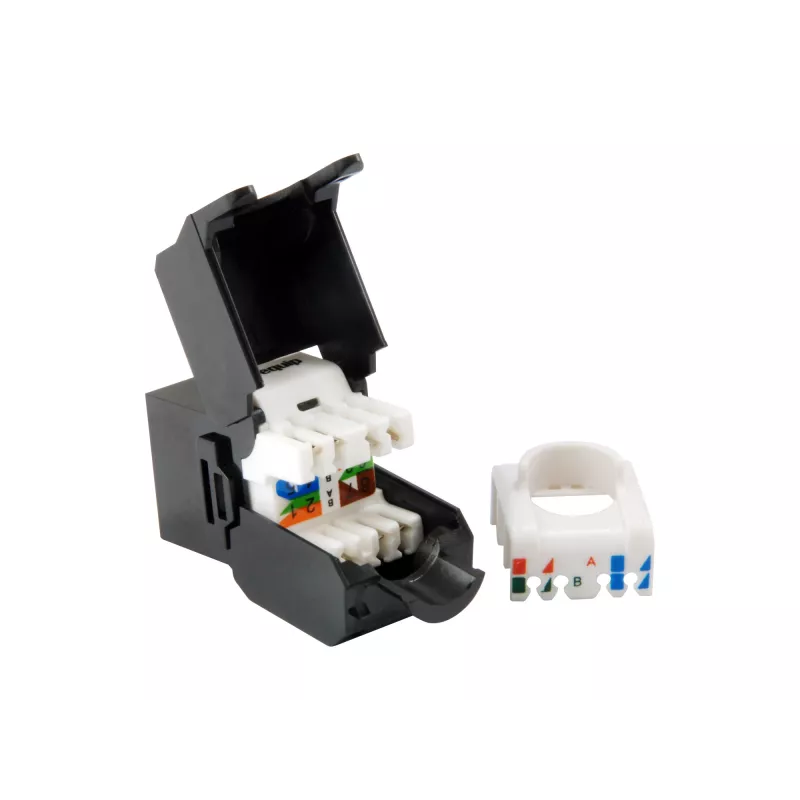 Equip Cat.6A Neekranuotas Keystone Jack Toolfree, RJ-45, LSA, Juodas