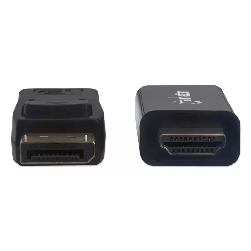 Manhattan DisplayPort 1.1 į HDMI laidas, 1080p@60Hz, 1,8 m, Kištukas-Kištukas, DP su fiksatoriumi, Juodas, Ne dvipusis, Trejų metų garantija