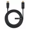Manhattan DisplayPort 1.1 į HDMI laidas, 1080p@60Hz, 1,8 m, Kištukas-Kištukas, DP su fiksatoriumi, Juodas, Ne dvipusis, Trejų metų garantija