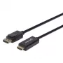 Manhattan DisplayPort 1.2 į HDMI laidas, 4K@60Hz, 1,8 m, Kištukas-kištukas, DP su fiksatoriumi, Juodas, Ne abipusis, Trejų metų garantija