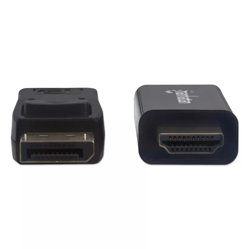Manhattan DisplayPort 1.2 į HDMI laidas, 4K@60Hz, 1,8 m, Kištukas-kištukas, DP su fiksatoriumi, Juodas, Ne abipusis, Trejų metų garantija
