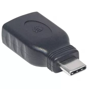 Manhattan USB-C į USB-A adapteris, vyriškas į moterišką, 5 Gbps (USB 3.2 Gen1), juodas, viso gyvenimo garantija