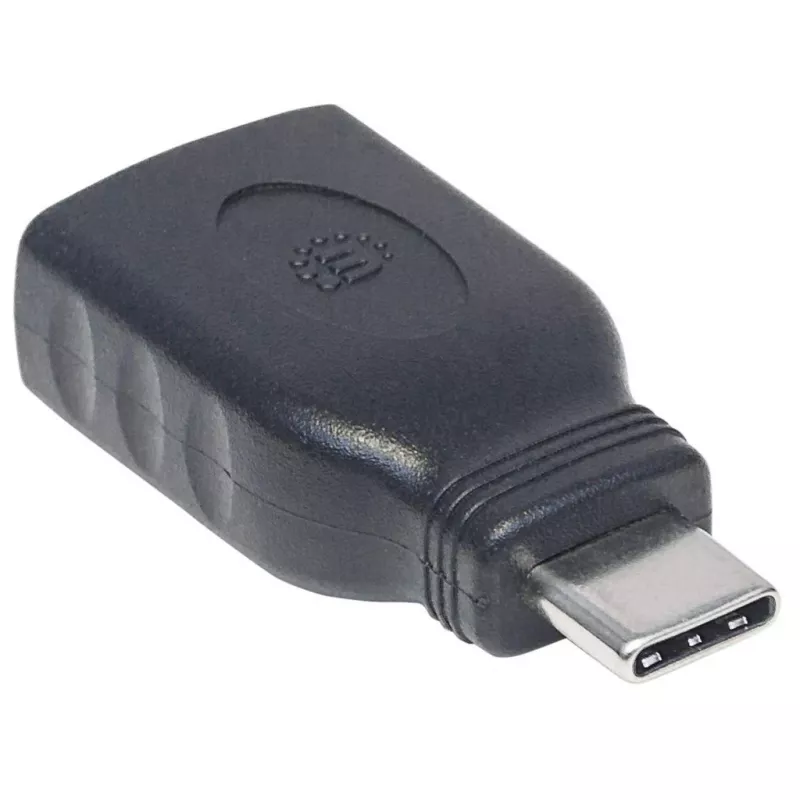 Manhattan USB-C į USB-A adapteris, vyriškas į moterišką, 5 Gbps (USB 3.2 Gen1), juodas, viso gyvenimo garantija