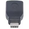 Manhattan USB-C į USB-A adapteris, vyriškas į moterišką, 5 Gbps (USB 3.2 Gen1), juodas, viso gyvenimo garantija