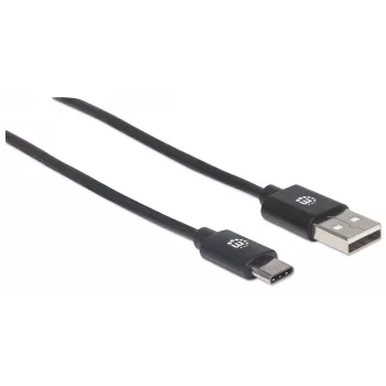 Manhattan USB-C į USB-A laidas, 3 m, vyriškas į vyrišką, 480 Mbps (USB 2.0), Hi-Speed USB, juodas, visam gyvenimui galiojanti garantija