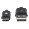 Manhattan USB-C į USB-A laidas, 3 m, vyriškas į vyrišką, 480 Mbps (USB 2.0), Hi-Speed USB, juodas, visam gyvenimui galiojanti garantija