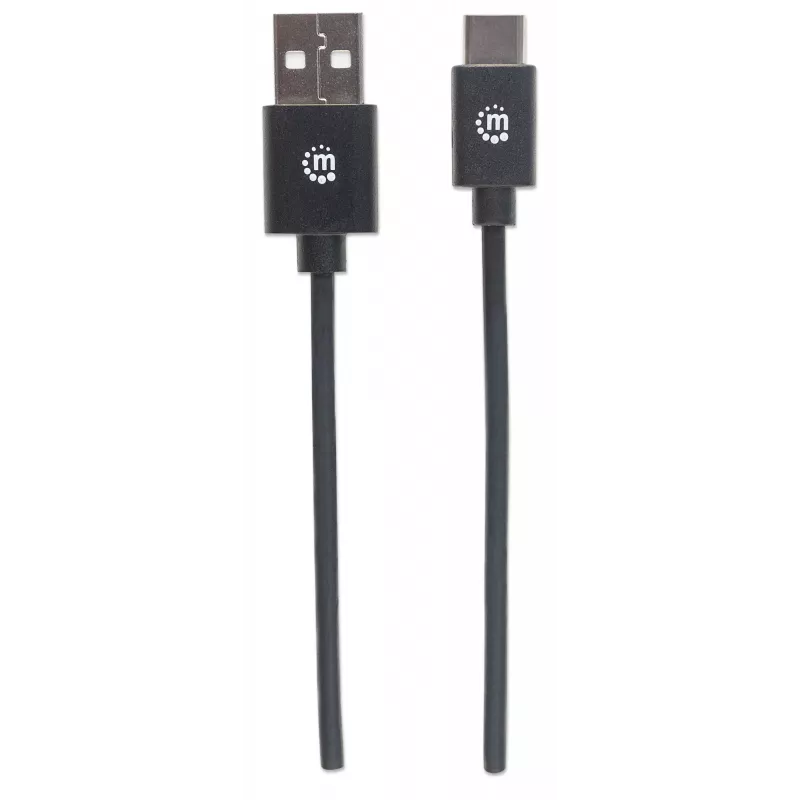 Manhattan USB-C į USB-A laidas, 3 m, vyriškas į vyrišką, 480 Mbps (USB 2.0), Hi-Speed USB, juodas, visam gyvenimui galiojanti garantija