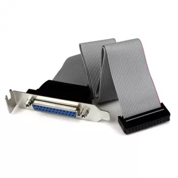 StarTech.com PLATE25F16LP – Žemo profilio 16 colių lygiagretaus prievado laidų adapteris su laikikliu – DB25 (moteriška) į IDC26