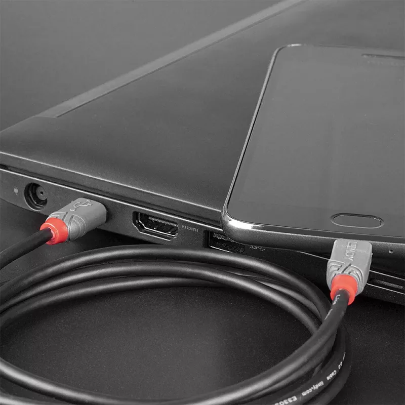 Lindy 3 m USB 2.0 C tipo – Micro-B laidas, Anthra Line