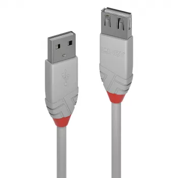 Lindy 0,5 m USB 2.0 A tipo ilginimo laidas, Anthra Line, pilka