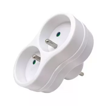 MicroConnect maitinimo adapteris MC-PLUGEU1+2FRW – 1 EU + 2 prancūziški lizdai