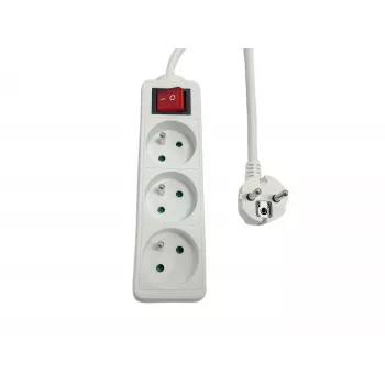 Maitinimo juosta MicroConnect MC-PSOO030150FRW 3 lizdai su atskirais įjungimo/išjungimo jungikliais