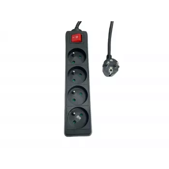 Maitinimo juosta MicroConnect MC-PSOO040500FRB 4 lizdai su atskirais jungikliais