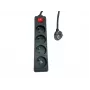 Maitinimo juosta MicroConnect MC-PSOO040500FRB 4 lizdai su atskirais jungikliais