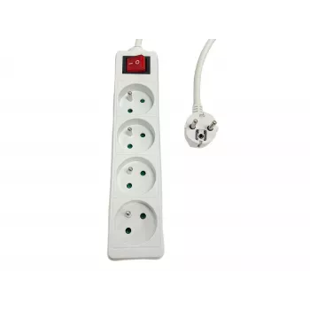 Maitinimo blokas MicroConnect MC-PSOO040500FRW — 4 lizdai su atskirais įjungimo/išjungimo jungikliais