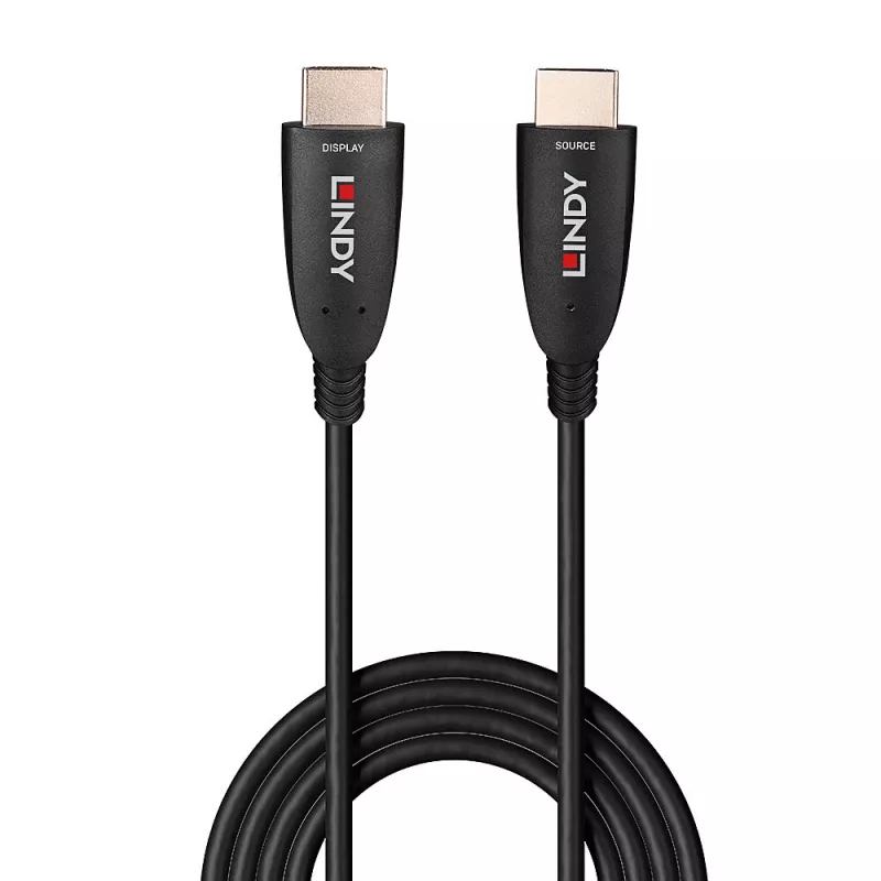 Lindy 40m šviesolaidinis hibridinis HDMI 8K60 laidas, 48 Gbit/s, juodas