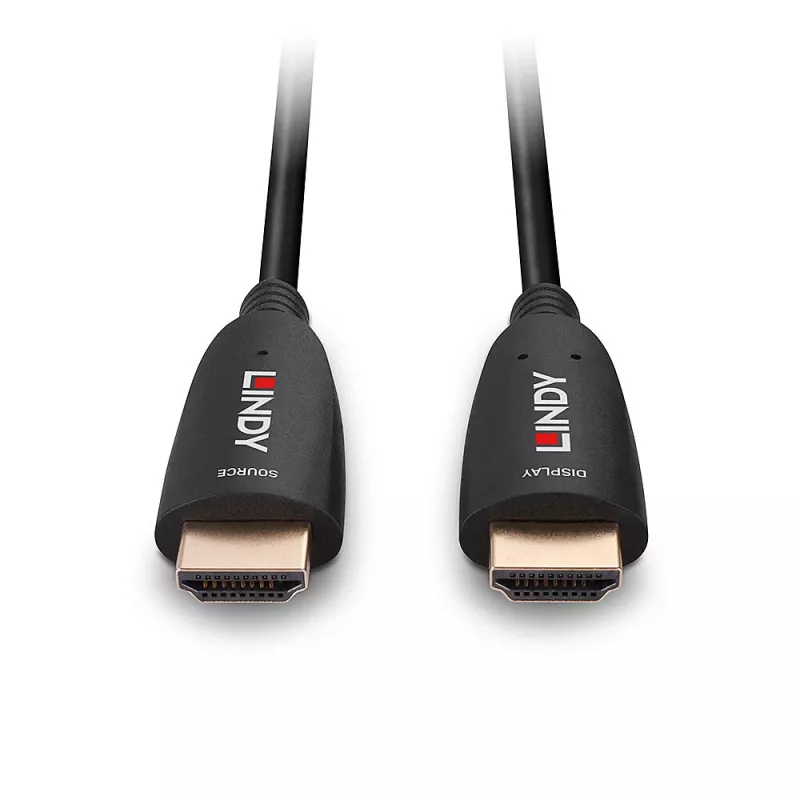 Lindy 40m šviesolaidinis hibridinis HDMI 8K60 laidas, 48 Gbit/s, juodas