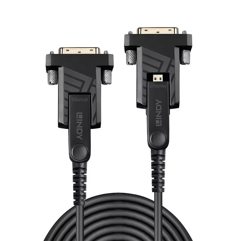 Lindy 70 m pluoštinis hibridinis Micro-HDMI kabelis su nuimamais HDMI ir DVI adapteriais