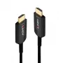 Hibridinis šviesolaidinis HDMI laidas Lindy 15 m, Ultra High Speed 48 Gbit/s, HDMI 2.1, paauksuotomis jungtimis, juodas