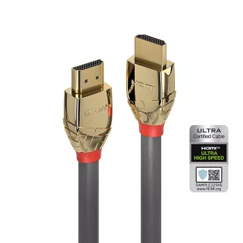 Lindy 1m Ultra High Speed HDMI laidas, Gold Line