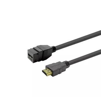 HDMI lizdo keystone įdėklas VivoLink PROKEYHDMIFM2B juodas, HDMI moteriškas lizdas sieninėms plokštėms ir pataisų skydams