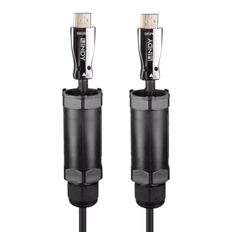 HDMI kabelis Lindy 38527 10 m HDMI Type A vyriškas–vyriškas HDMI 2.1 48 Gbit/s auksuoti kontaktai juodas