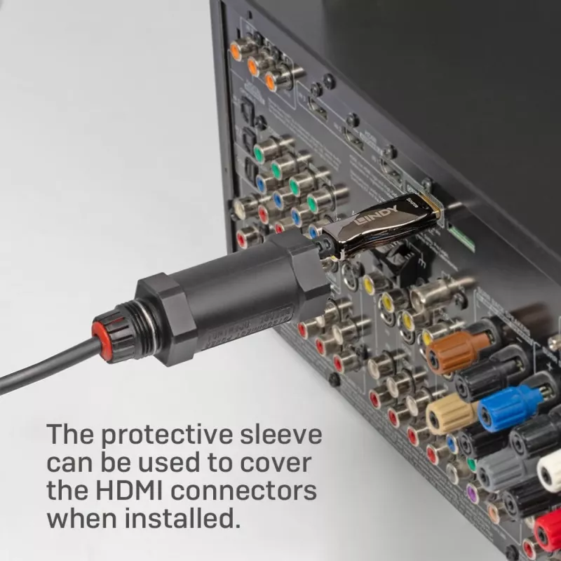 HDMI kabelis Lindy 38527 10 m HDMI Type A vyriškas–vyriškas HDMI 2.1 48 Gbit/s auksuoti kontaktai juodas