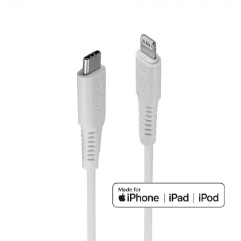Lindy 0,5 m USB Type C į Lightning laidas, baltas