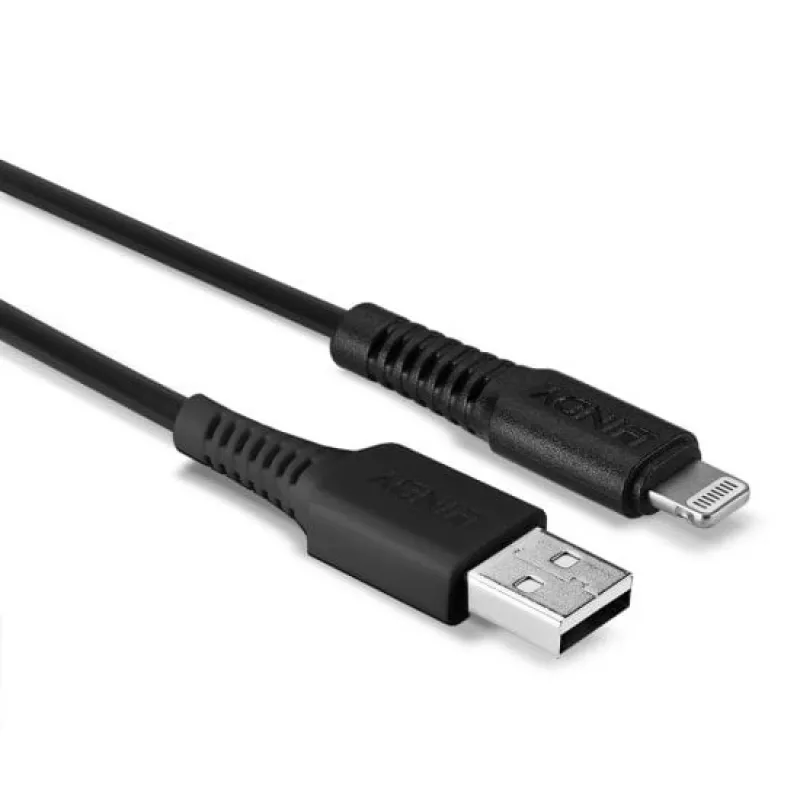 Lindy 1 m USB – Lightning laidas, juodas
