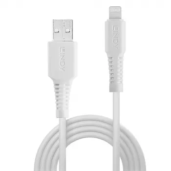 Lindy 0,5 m USB į Lightning laidas baltas