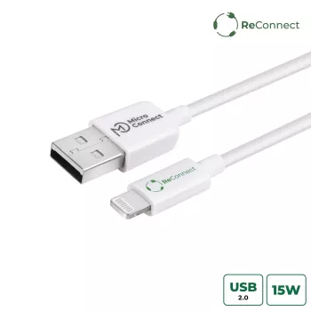 MicroConnect ECO-LIGHTNING0.5 Lightning laidas 0,5 m baltas USB A