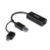 Lindy USB 3.2 Gen 1 Gigabit Ethernet keitiklis laidinis USB Ethernet 5000 Mbit/s juodas