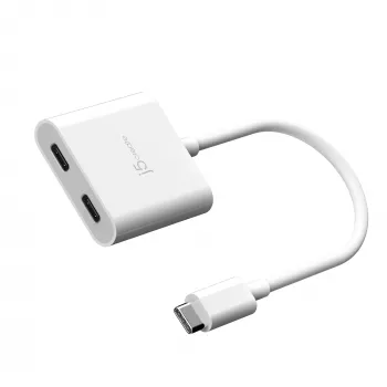 j5create JCA164-N USB-C į du USB-C jungčių adapteris, skirtas vaizdui arba Power Delivery