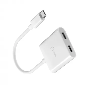 j5create JCA164-N USB-C į du USB-C jungčių adapteris, skirtas vaizdui arba Power Delivery