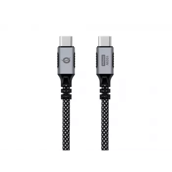 CONCEPTRONIC USB-C į USB-C laidas ETTA07B12 — USB 3.2 Gen 2x2, 1,2 m, 20 Gbps, PD 3.0 100W (20V/5A), 4K60Hz, juodas, E‑Mark