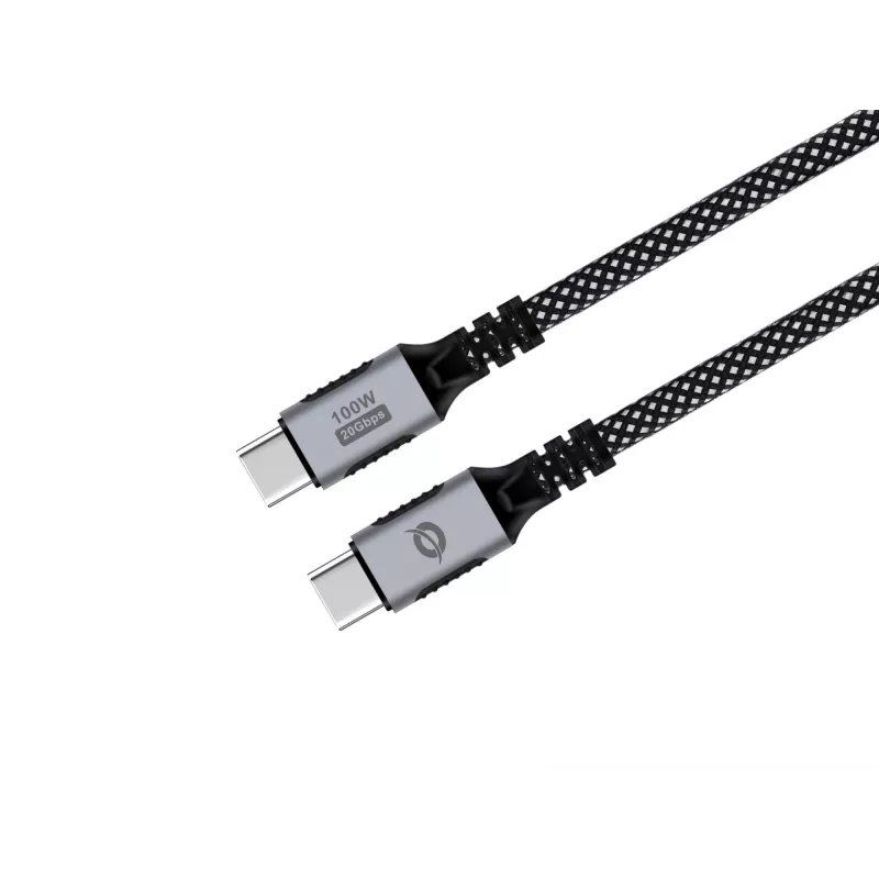 CONCEPTRONIC USB-C į USB-C laidas ETTA07B12 — USB 3.2 Gen 2x2, 1,2 m, 20 Gbps, PD 3.0 100W (20V/5A), 4K60Hz, juodas, E‑Mark