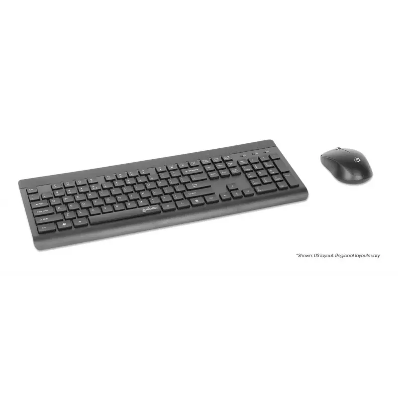 Belaidis klaviatūros ir pelės rinkinys Manhattan 180771, QWERTY, juodas