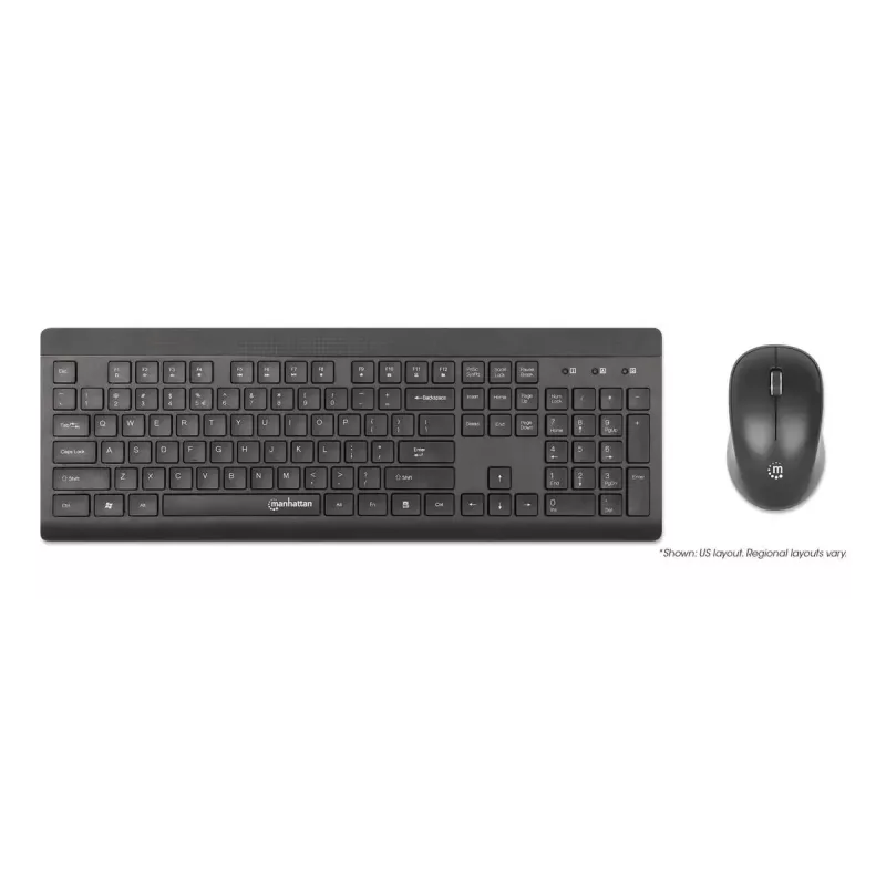 Belaidis klaviatūros ir pelės rinkinys Manhattan 180771, QWERTY, juodas
