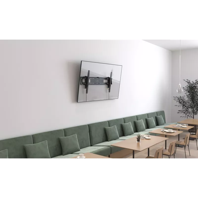 Manhattan TV ir monitoriaus laikiklis nuo vagystės sieninis pasukamas 43-100 juodas VESA 200x200 iki 800x400 mm iki 75 kg