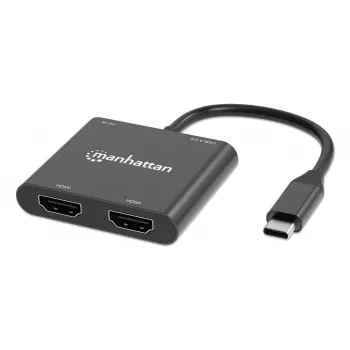 Daugiafunkcis adapteris Manhattan 154321 USB Type-C į 2 HDMI USB-A Power Delivery 100W