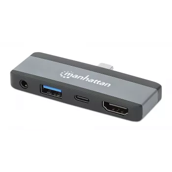 USB-C kelioninis dokas Manhattan 190404 4 prievadai HDMI USB-A USB-C 3.5 mm