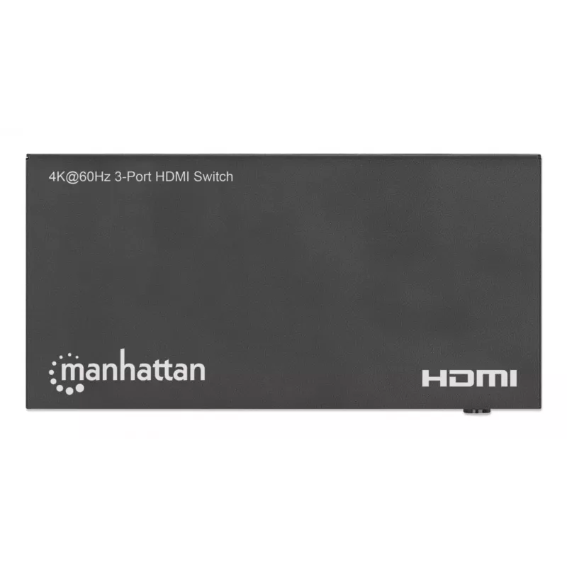 HDMI jungiklis 3x1 MANHATTAN 18G automatinis rankinis IR nuotolinio valdymo pultas juodas