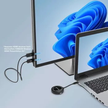 Belaidis AV siųstuvas Manhattan 208437 1920x1080 30m USB Type-C