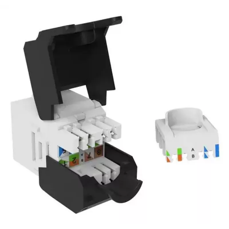 Keystone lizdas Cat.6A neekranuotas beįrankis, EQUIP 769227, RJ-45, plokščios konstrukcijos, baltas, 8 vnt.