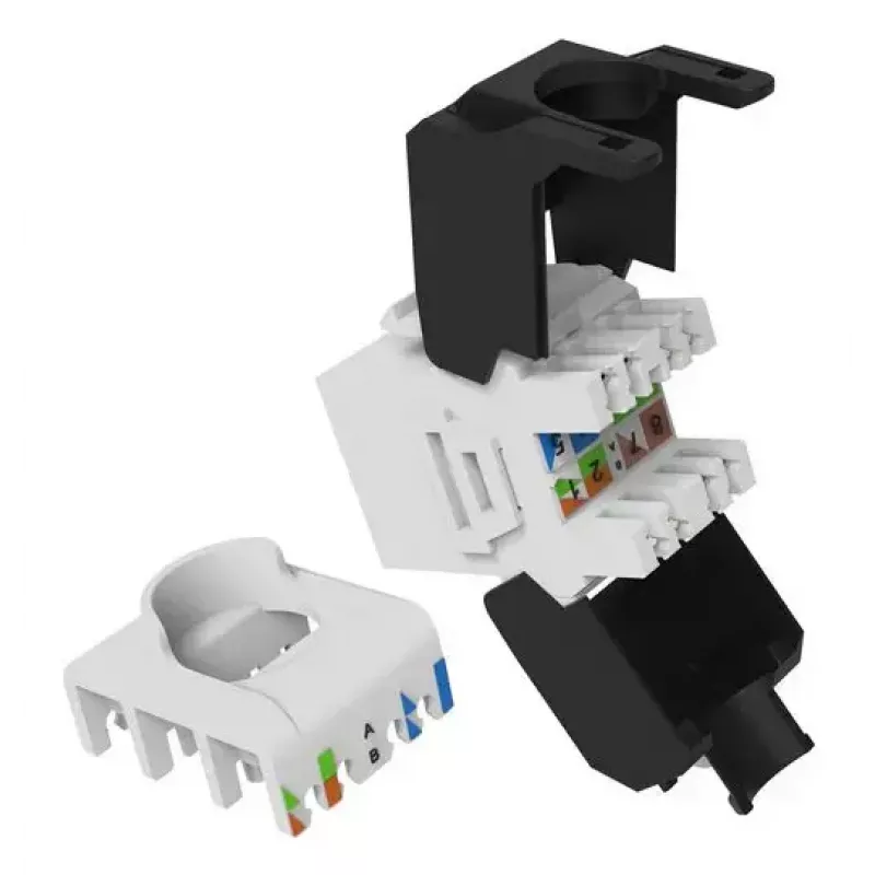 Keystone lizdas Cat.6A neekranuotas beįrankis, EQUIP 769227, RJ-45, plokščios konstrukcijos, baltas, 8 vnt.