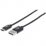Manhattan USB-C į USB-A laidas, 1 m, Vyriškas į Vyrišką, Juodas, 480 Mbps (USB 2.0), Hi-Speed USB, Viso gyvenimo garantija