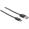 Manhattan USB-C į USB-A laidas, 1 m, Vyriškas į Vyrišką, Juodas, 480 Mbps (USB 2.0), Hi-Speed USB, Viso gyvenimo garantija